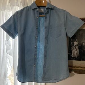 Denim & Flower Light Blue Denim-Style Button Down Shirt